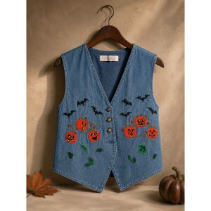 Karen Scott 100% Cotton Chambray Denim Top